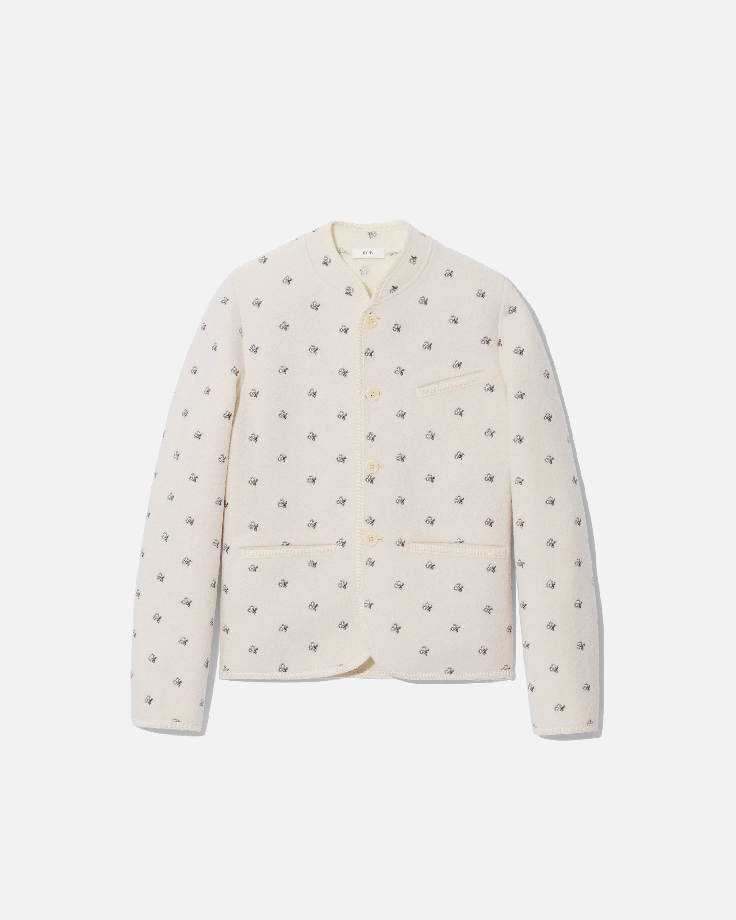 Walker jacket boxy flowers white