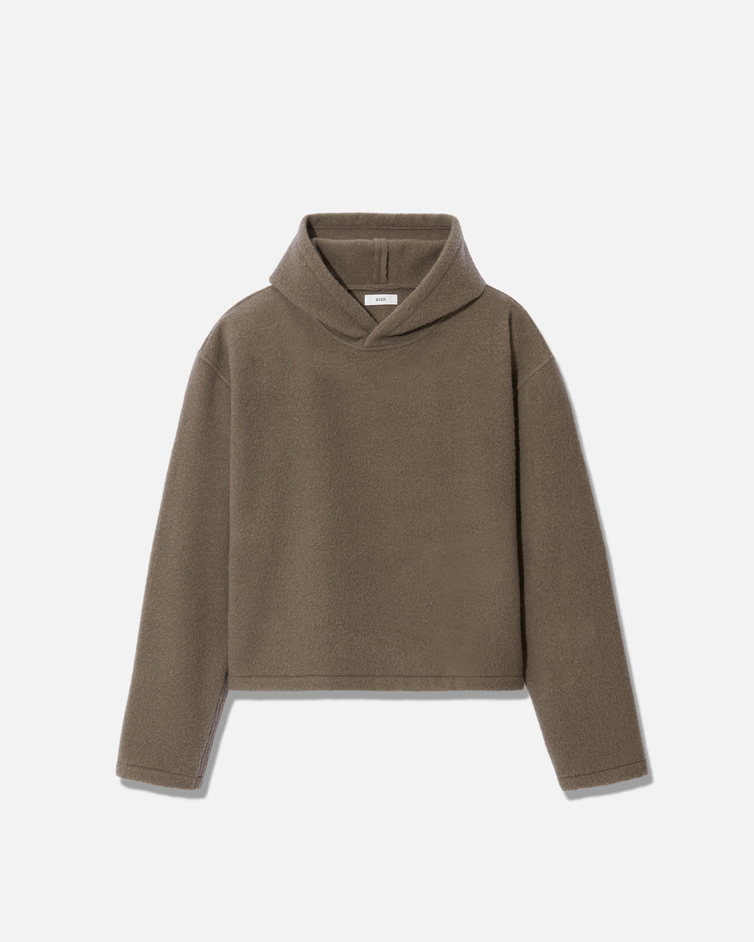 Fleece hoodie crop argile