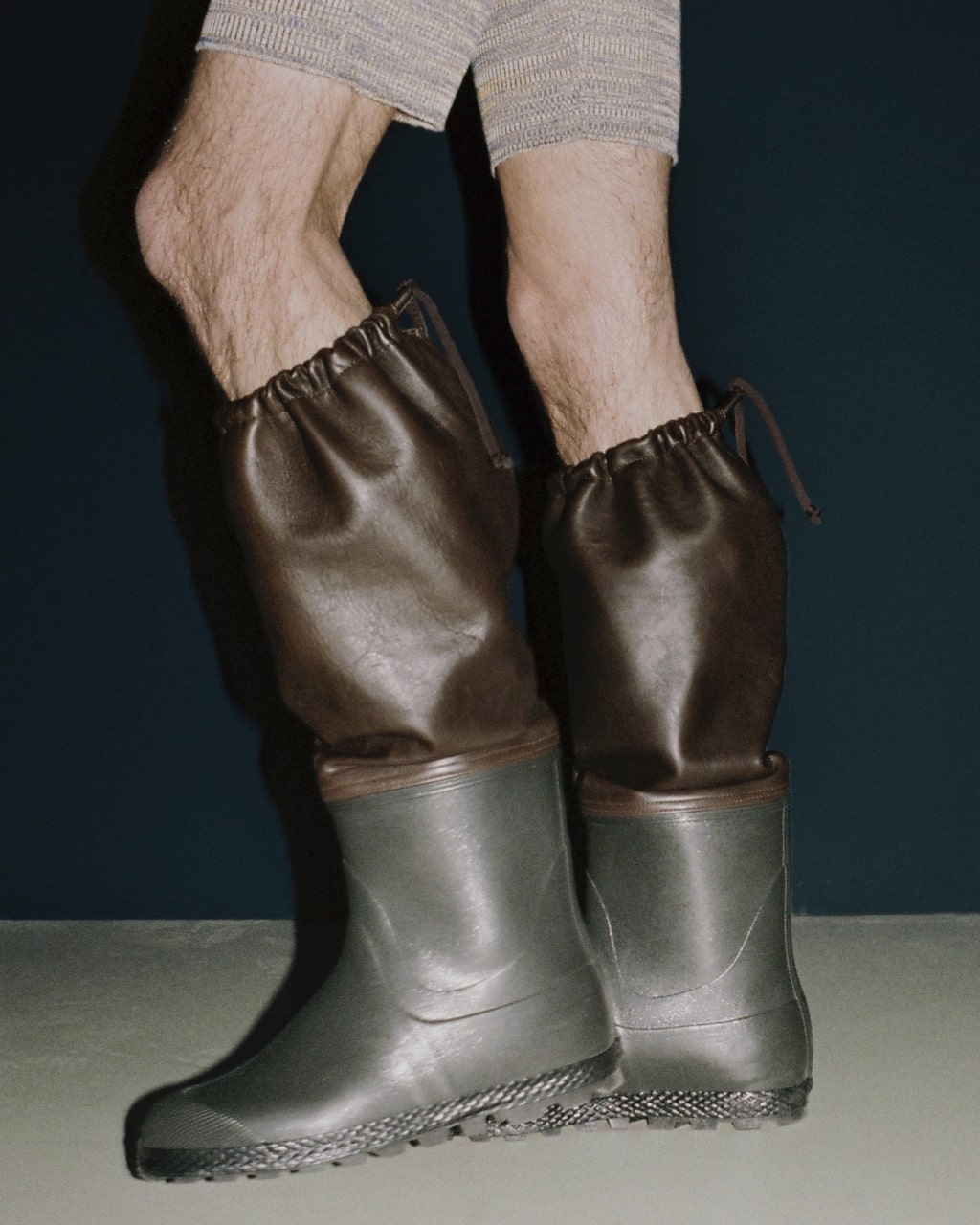 Rain boots treebark