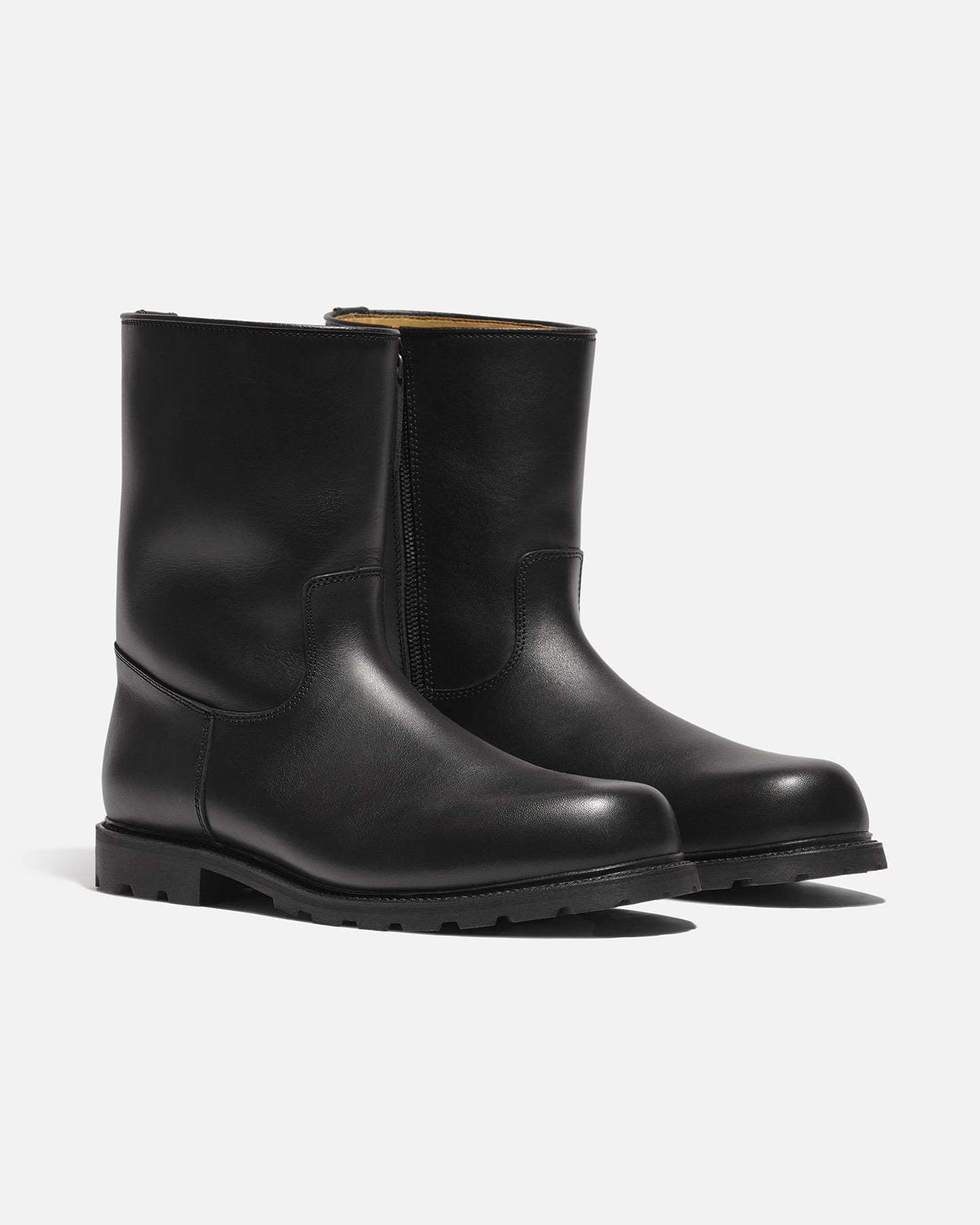 City boots black with leather lining