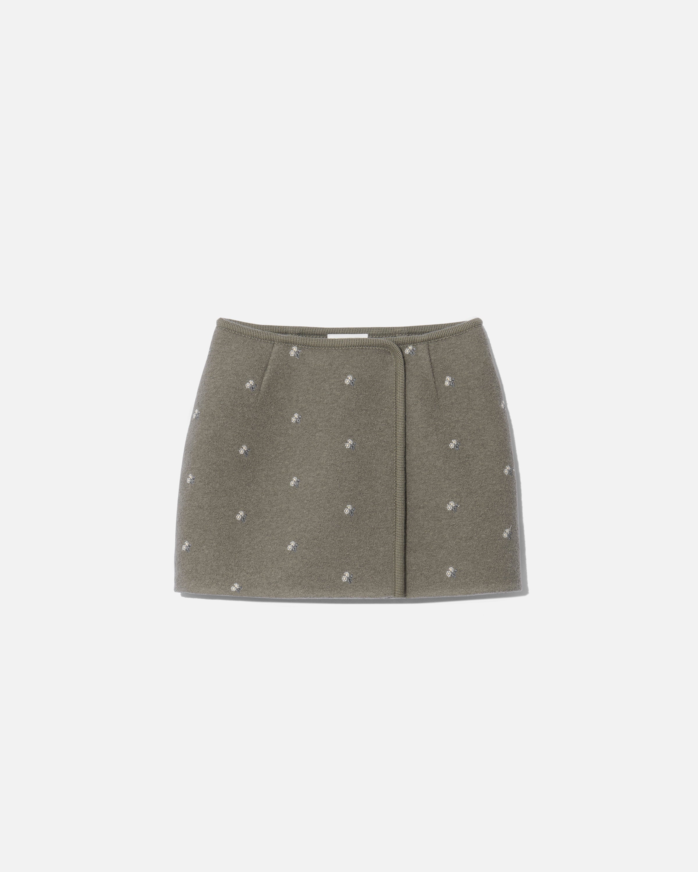 Walker wrap-skirt mini flowers camoscio