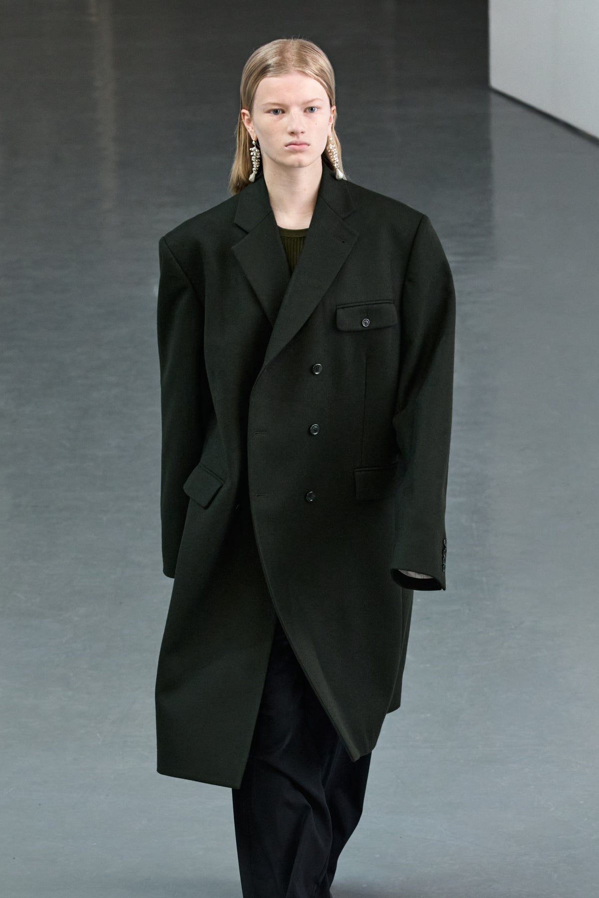 Loden coat double breasted forest