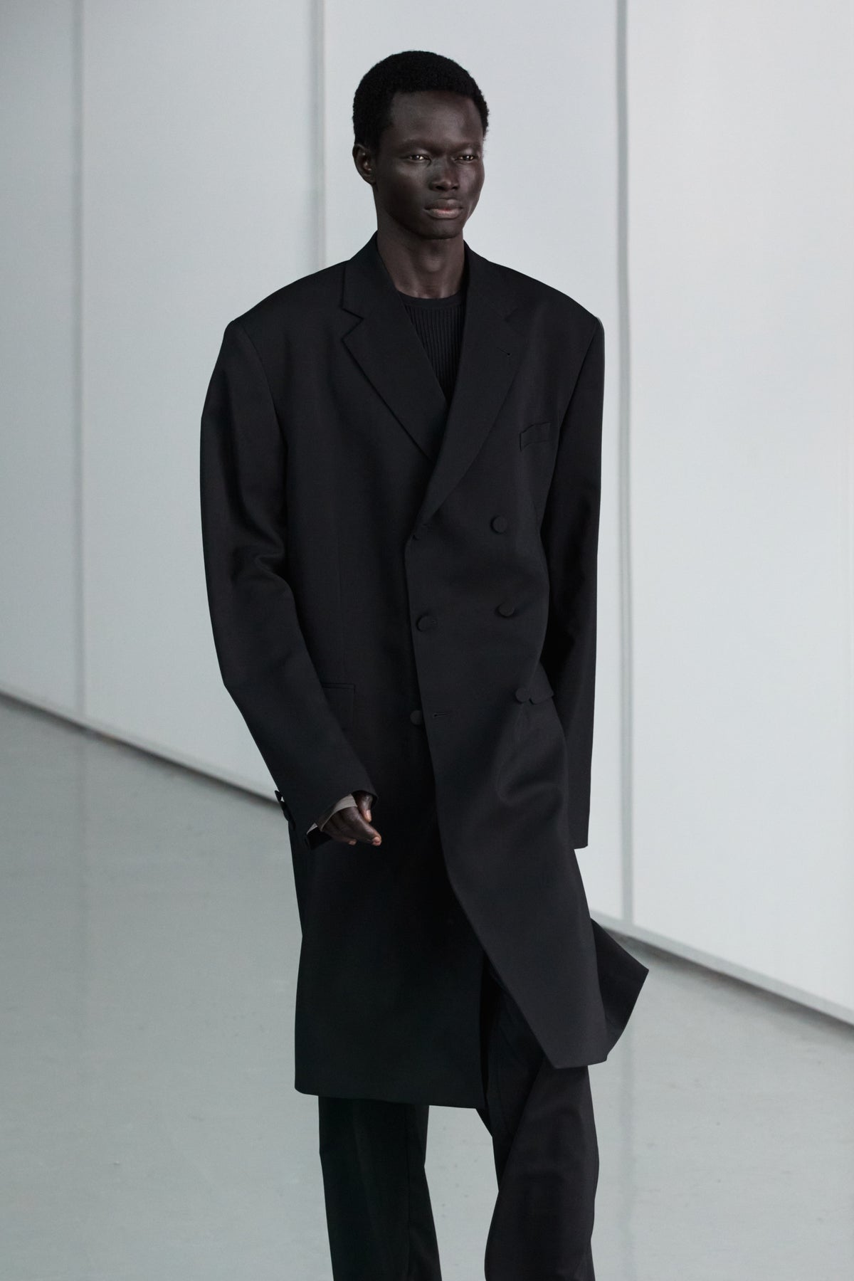Loden coat 3 buttons black
