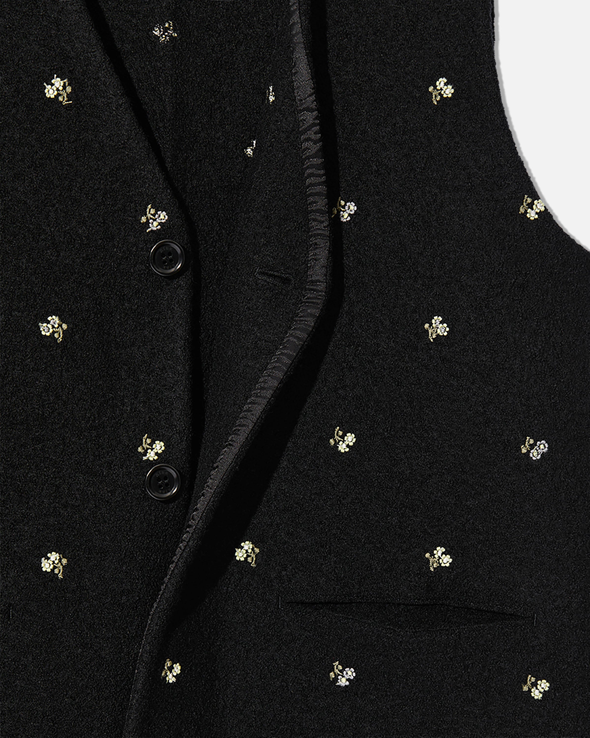RIER | Walker gilet compact flowers black | 100% natural
