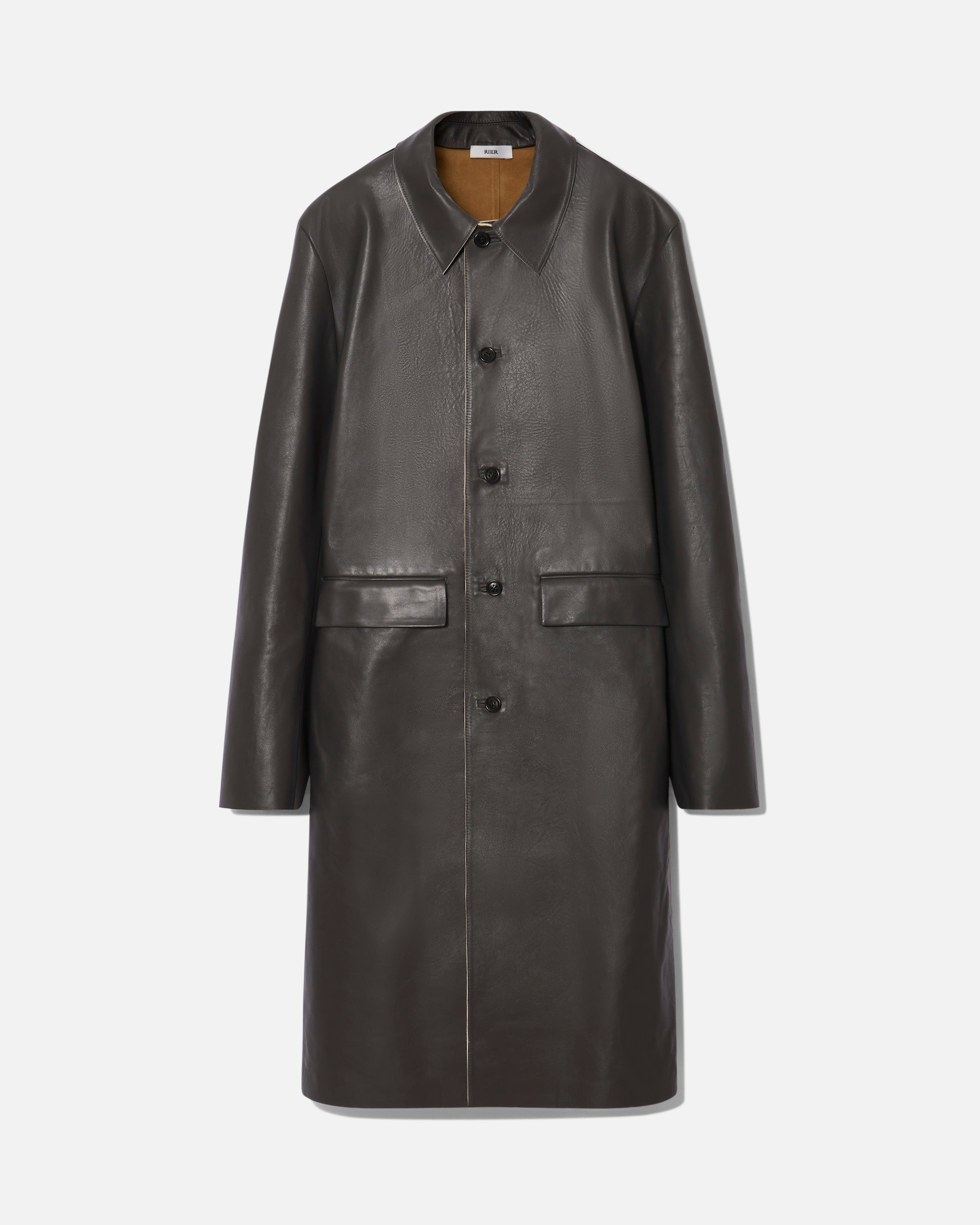 Bonded leather coat ardoise