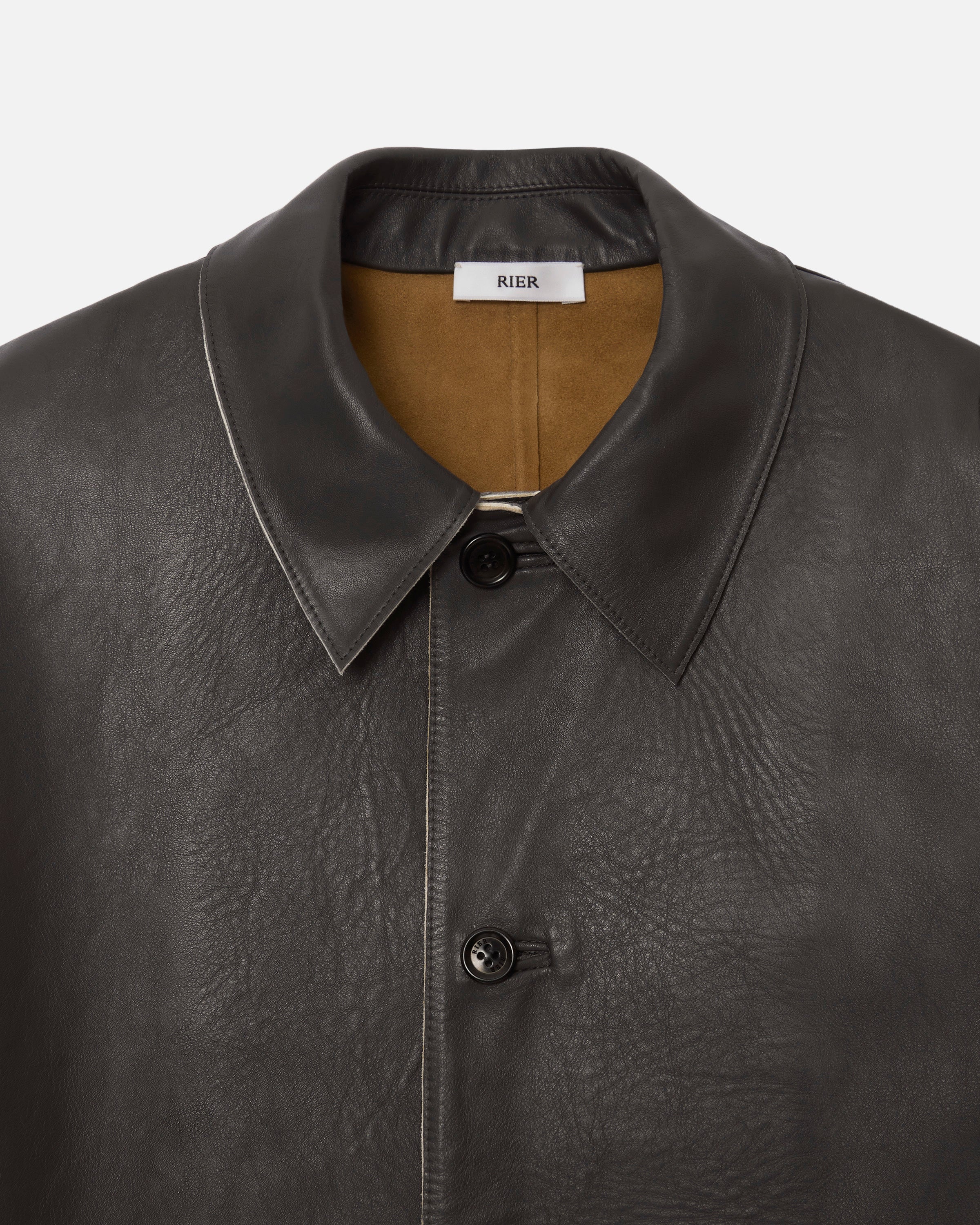 Bonded leather coat ardoise