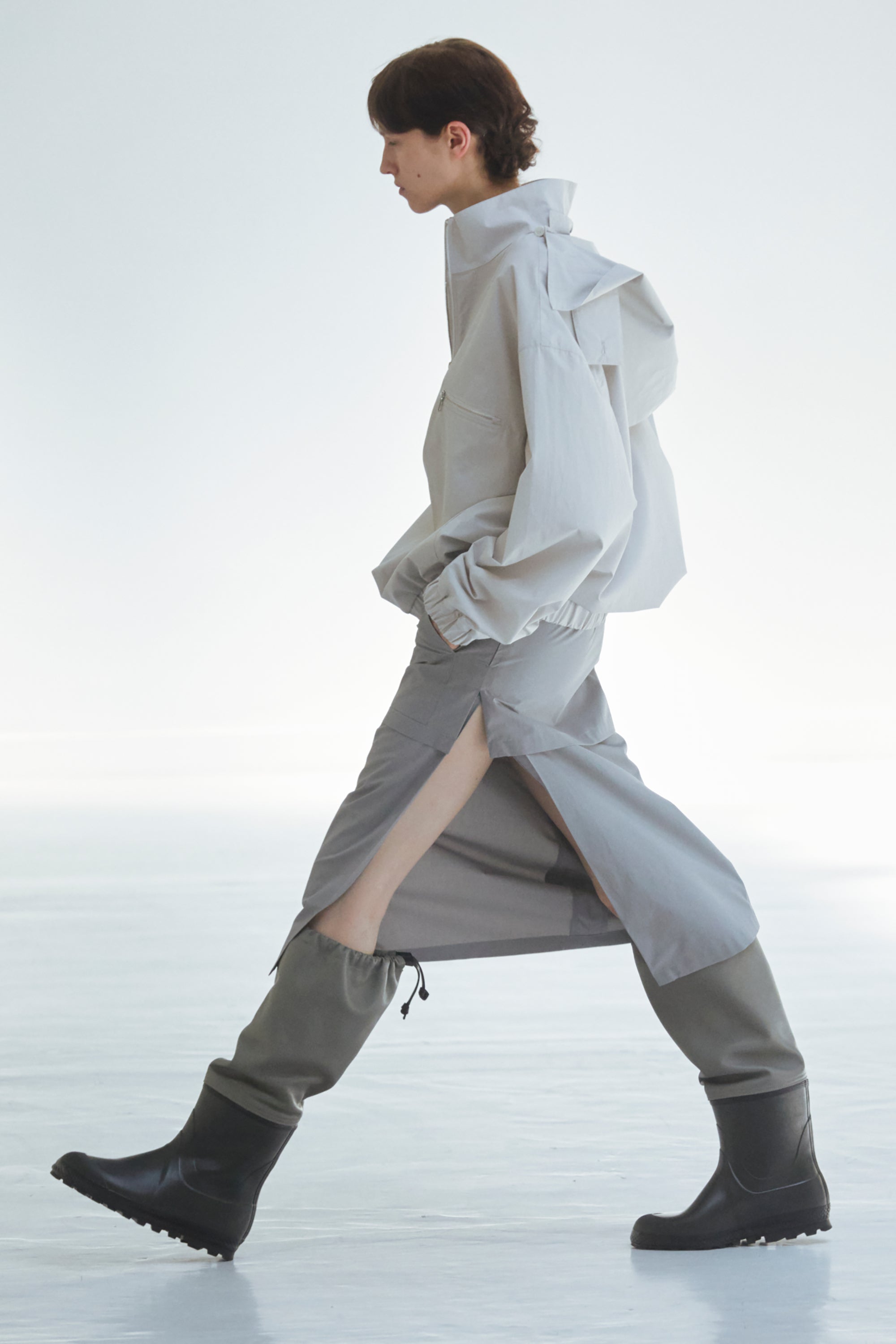 Windbreaker cotton waxed chalk