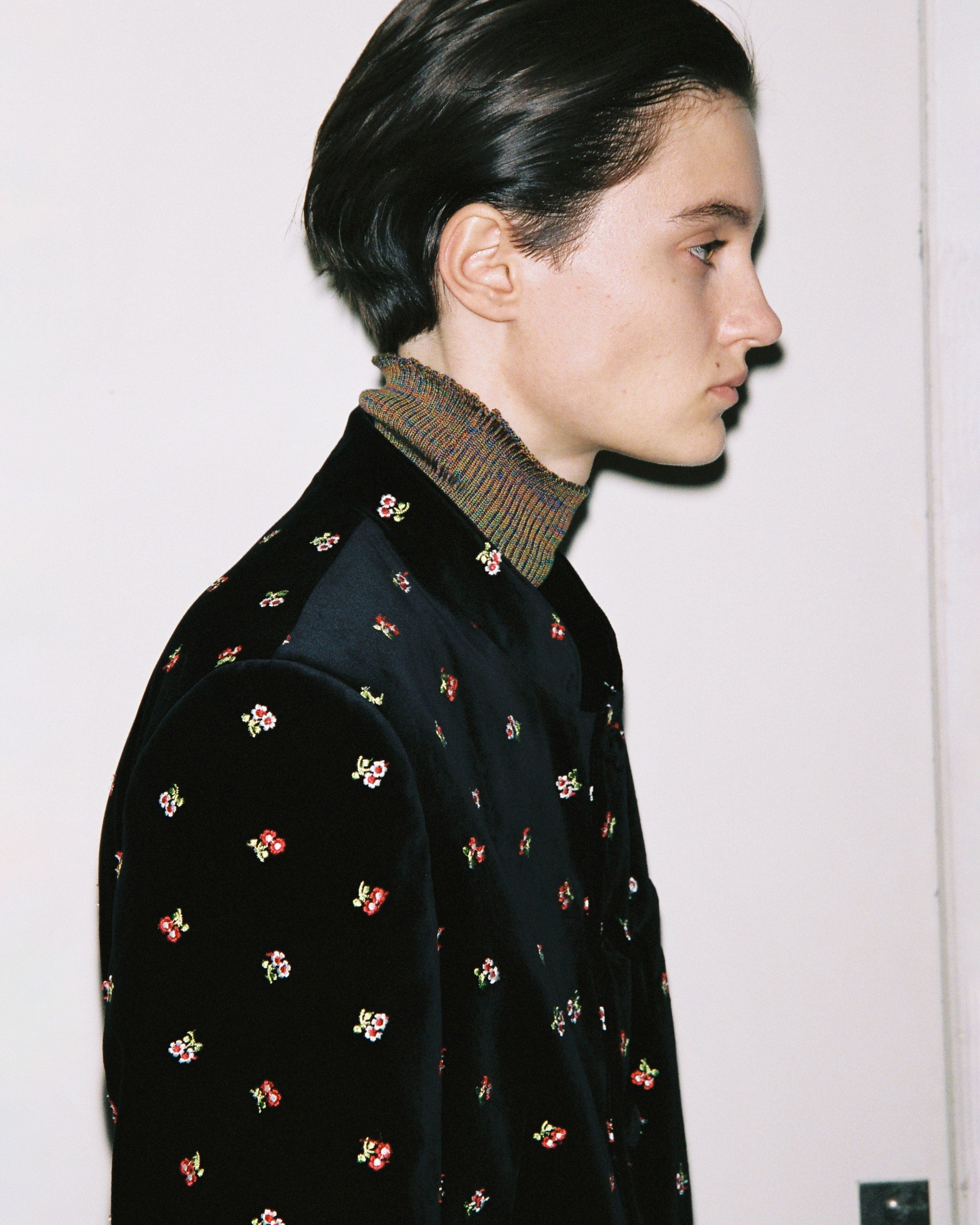 Sakko velvet flowers black