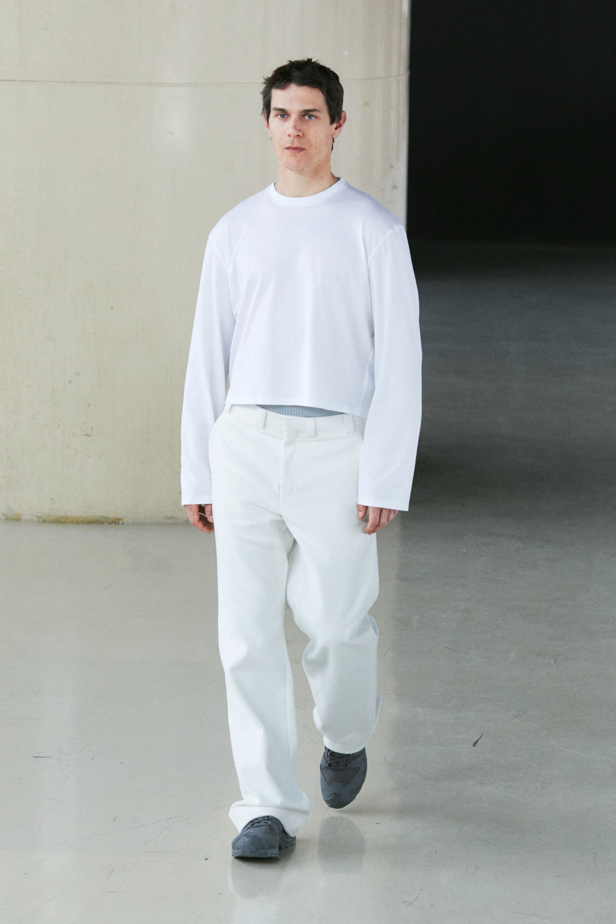 T-shirt crop jersey cotton white