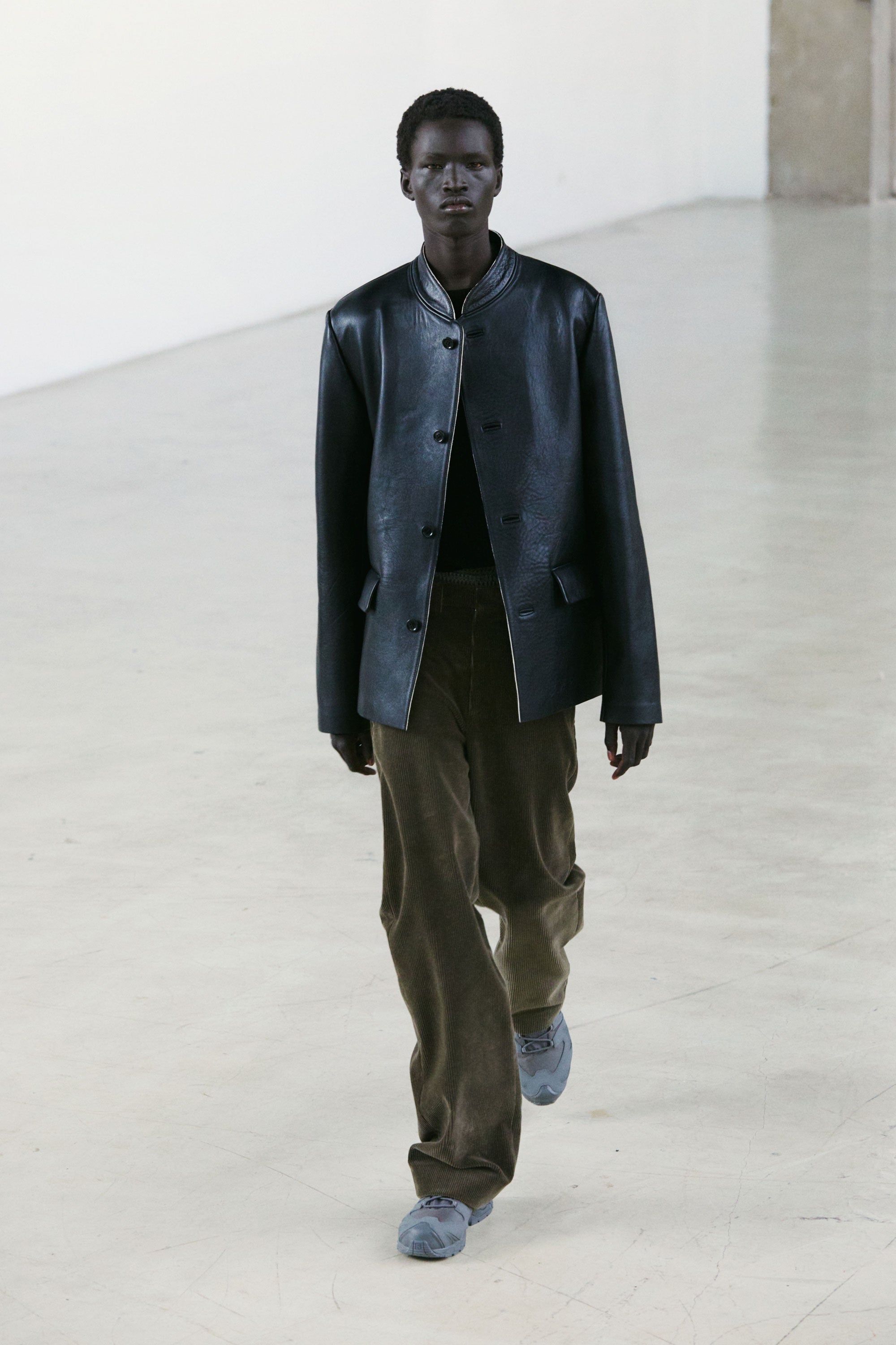 Bonded leather jacket black