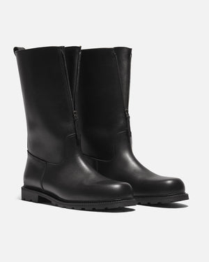 RIER — Field boots black with shearling lining, Made in Austria