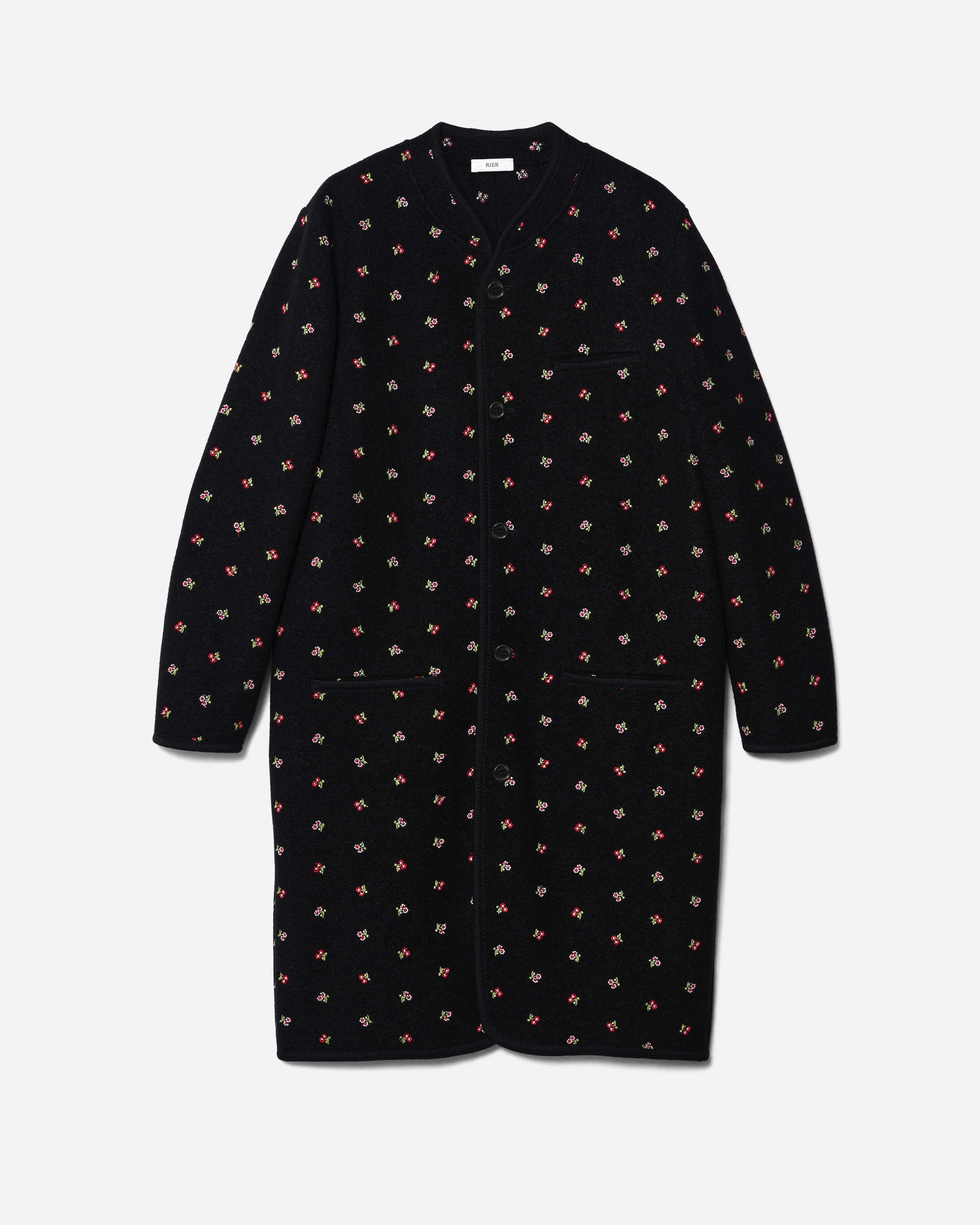 Walker coat flowers black