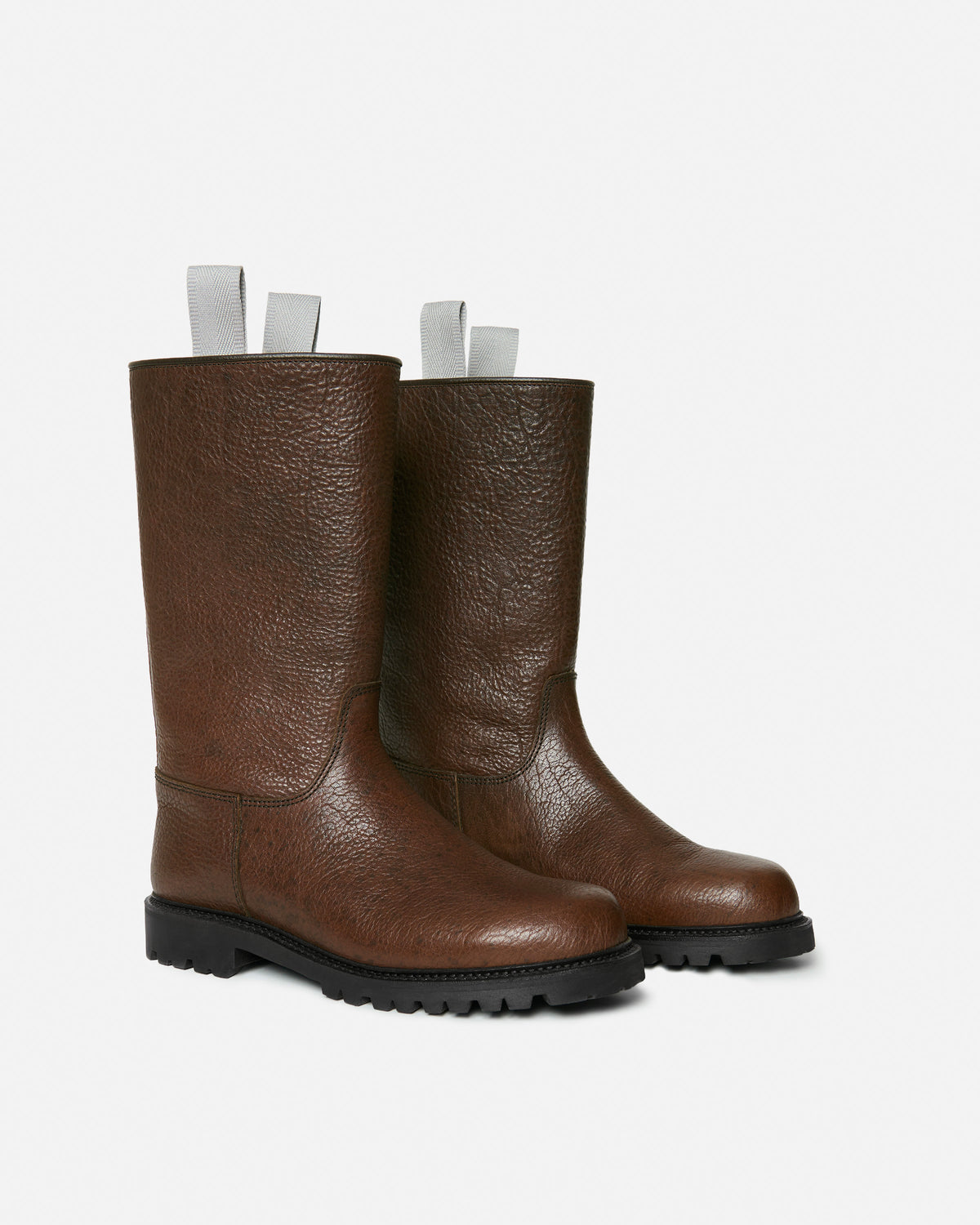 Biker boots dark brown leather