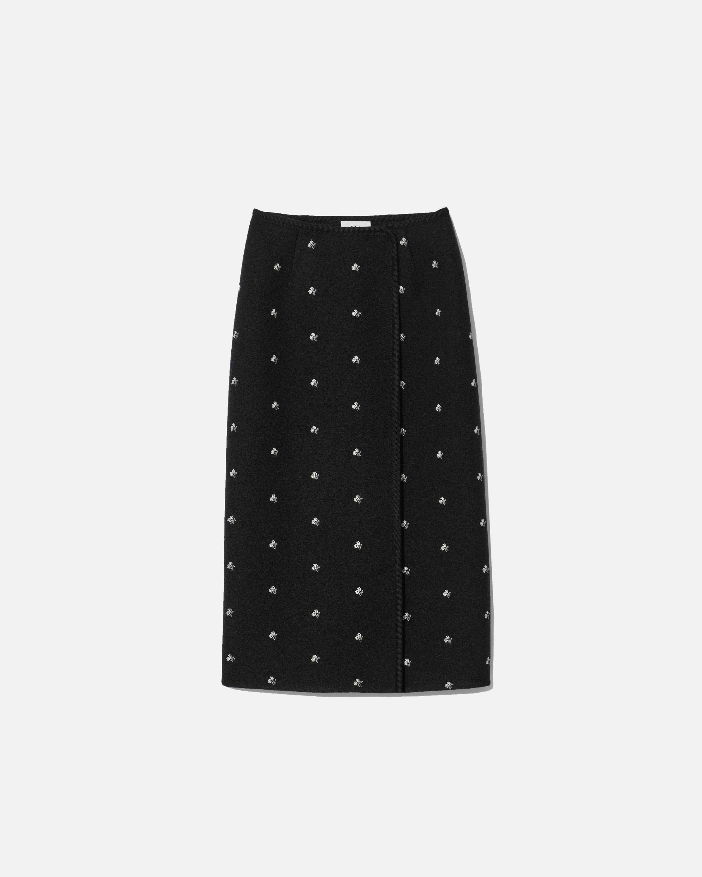 Walker wrap-skirt flowers black