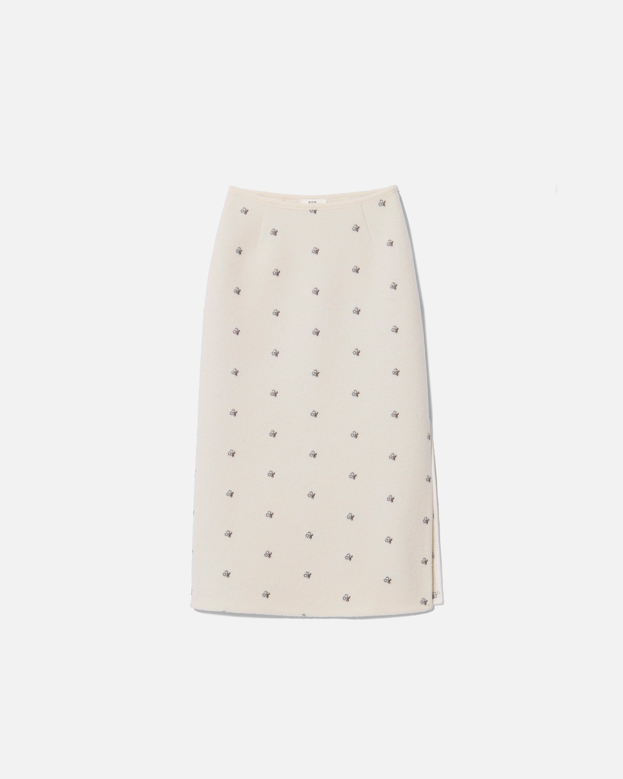 Walker pencil-skirt flowers white