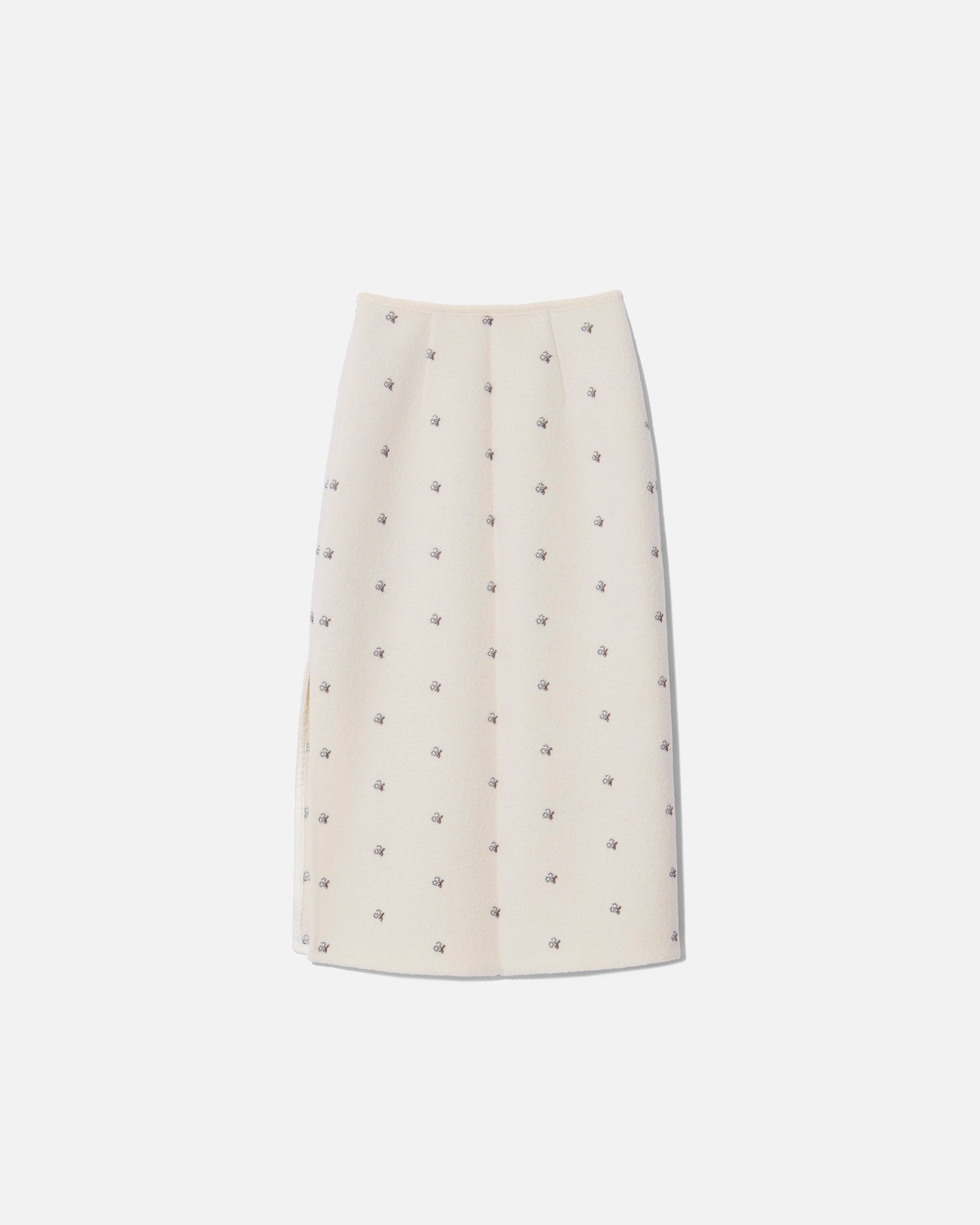 Walker pencil-skirt flowers white