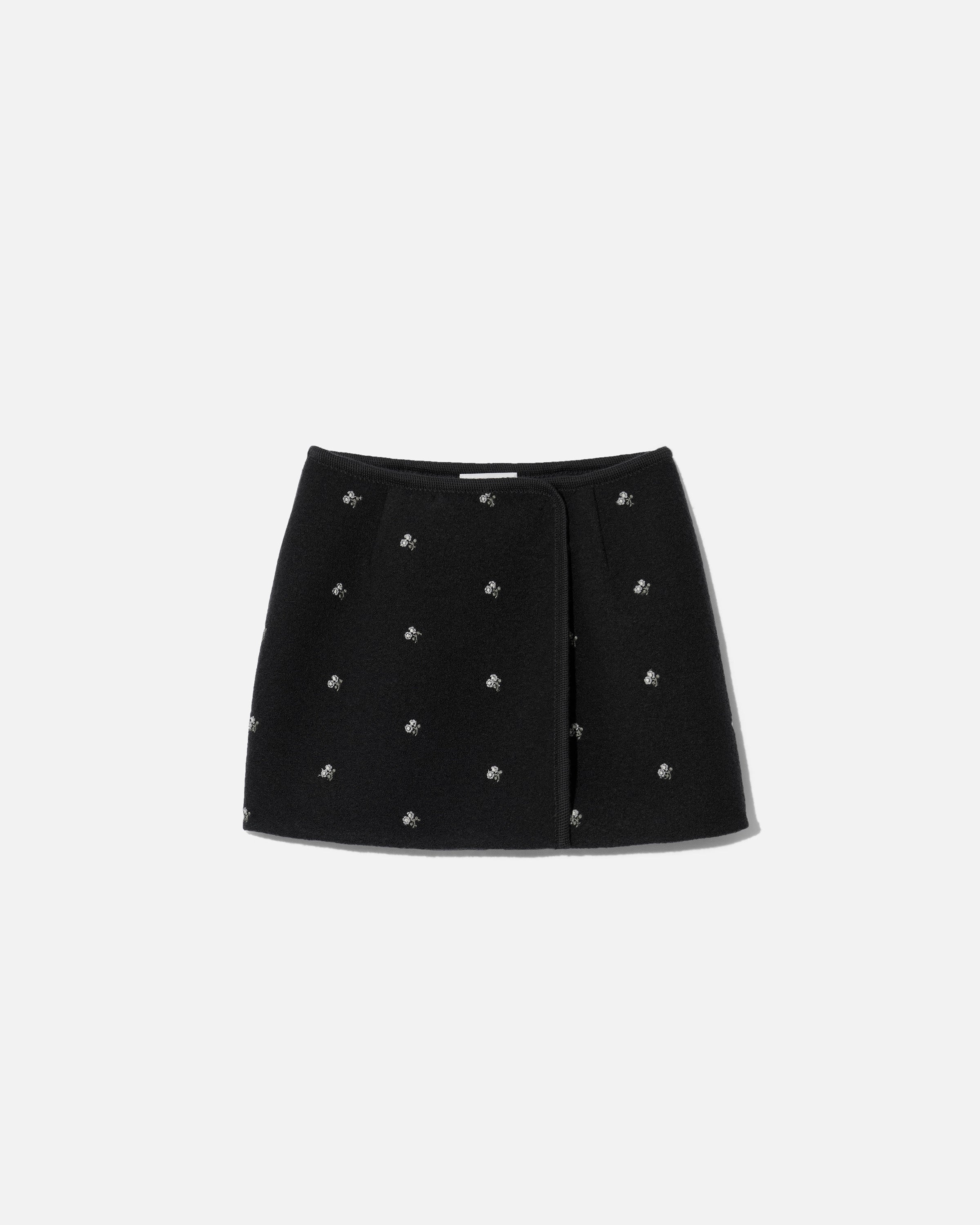 Walker wrap-skirt mini flowers black