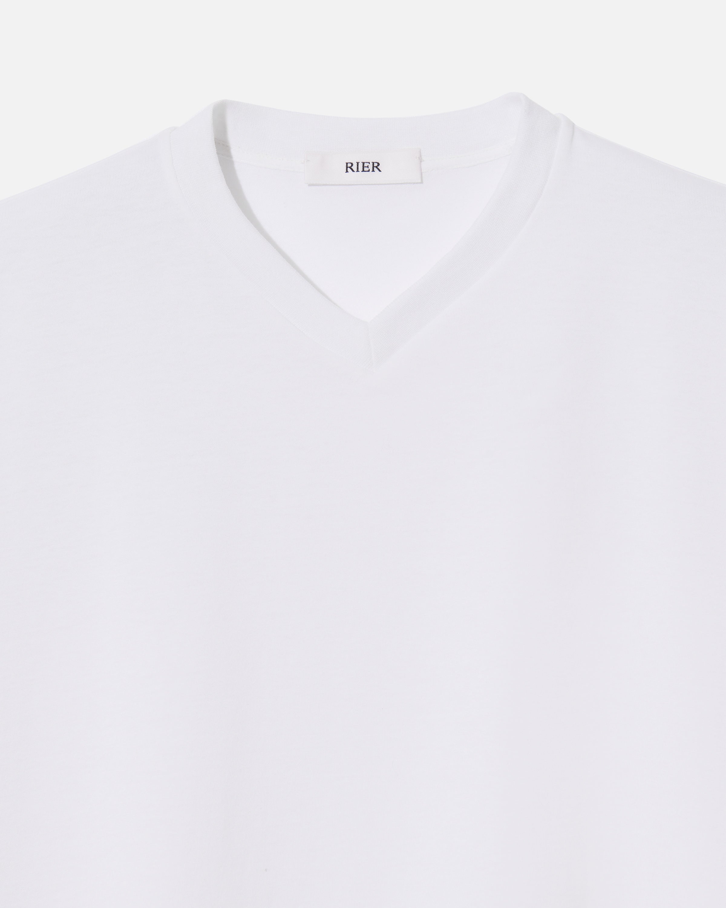 T-shirt V-neck jersey cotton white