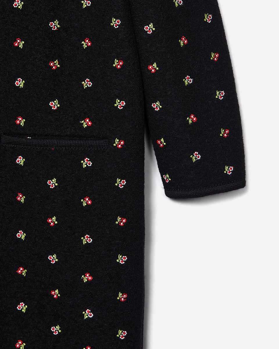 Walker coat flowers black