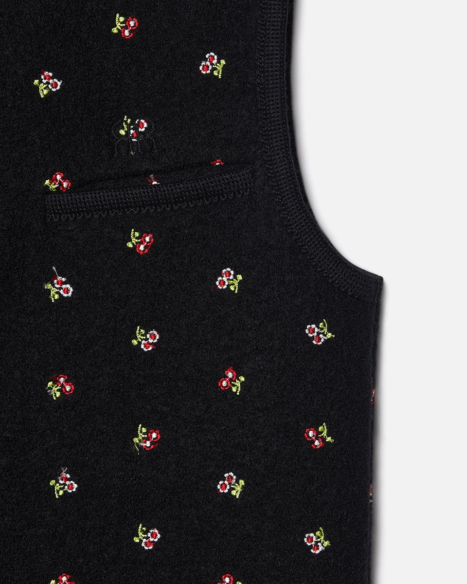 Walker gilet flowers black