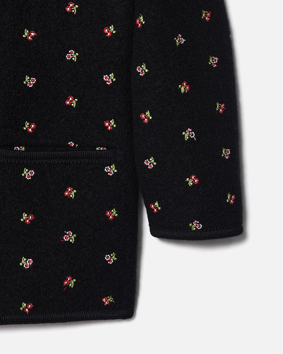 ジャケット・アウター rier Walker jacket flowers blackXS RIER | Walker jacket flowers | 100% natural wool | made in