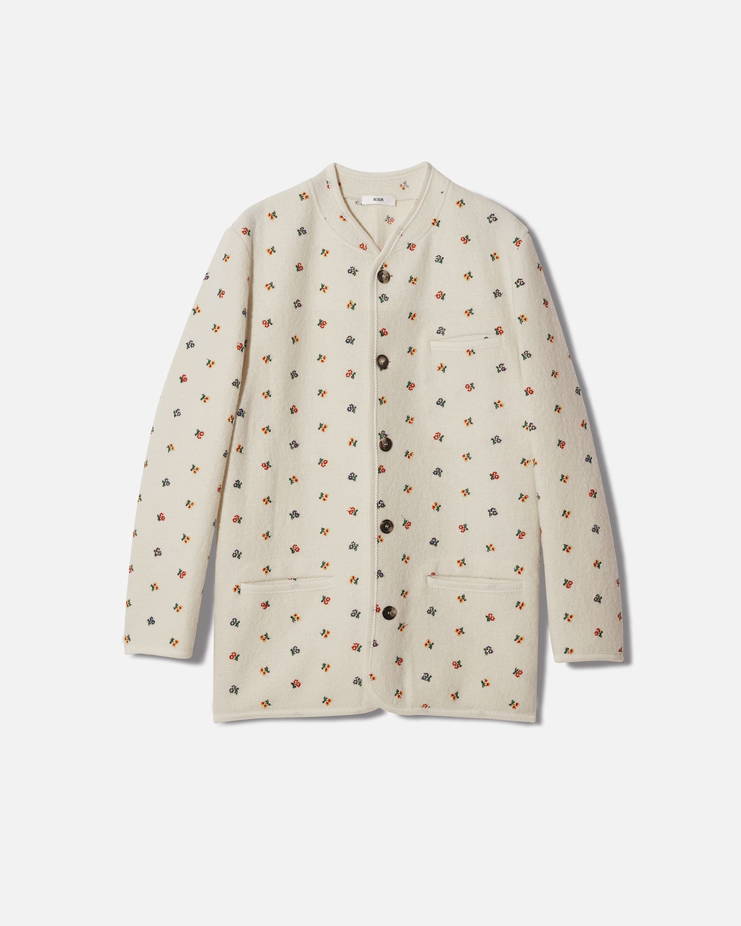 RIER — Walker jacket flowers ivory | 100% natural wool